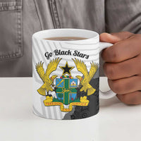 Custom Ghana Football Ceramic Mug 2026 Go Black Stars Black Adinkra Pattern - Wonder Print Shop
