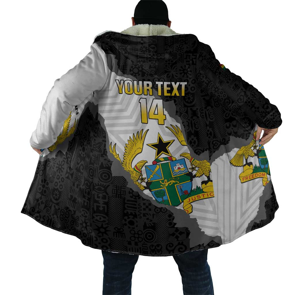 Custom Ghana Football Cloak 2026 Go Black Stars Black Adinkra Pattern - Wonder Print Shop
