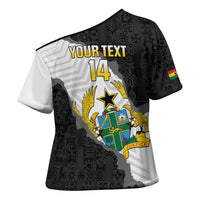 Custom Ghana Football Cross Shoulder Shirt 2026 Go Black Stars Black Adinkra Pattern - Wonder Print Shop