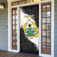 Custom Ghana Football Door Cover 2026 Go Black Stars Black Adinkra Pattern - Wonder Print Shop