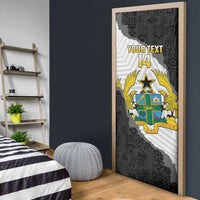 Custom Ghana Football Door Cover 2026 Go Black Stars Black Adinkra Pattern - Wonder Print Shop