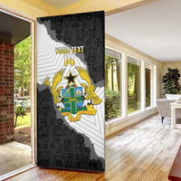 Custom Ghana Football Door Cover 2026 Go Black Stars Black Adinkra Pattern - Wonder Print Shop
