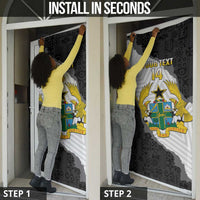 Custom Ghana Football Door Cover 2026 Go Black Stars Black Adinkra Pattern - Wonder Print Shop