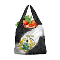 Custom Ghana Football Grocery Bag 2026 Go Black Stars Black Adinkra Pattern - Wonder Print Shop