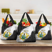 Custom Ghana Football Grocery Bag 2026 Go Black Stars Black Adinkra Pattern - Wonder Print Shop