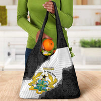 Custom Ghana Football Grocery Bag 2026 Go Black Stars Black Adinkra Pattern - Wonder Print Shop