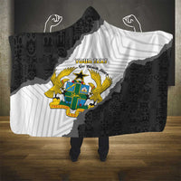 Custom Ghana Football Hooded Blanket 2026 Go Black Stars Black Adinkra Pattern - Wonder Print Shop