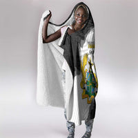 Custom Ghana Football Hooded Blanket 2026 Go Black Stars Black Adinkra Pattern - Wonder Print Shop