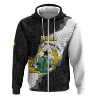 Custom Ghana Football Hoodie 2026 Go Black Stars Black Adinkra Pattern - Wonder Print Shop