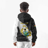 Custom Ghana Football Kid Hoodie 2026 Go Black Stars Black Adinkra Pattern - Wonder Print Shop
