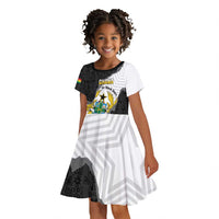 Custom Ghana Football Kid Short Sleeve Dress 2026 Go Black Stars Black Adinkra Pattern LT14
