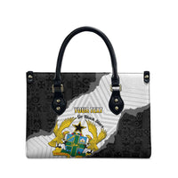 Custom Ghana Football Leather Bag 2026 Go Black Stars Black Adinkra Pattern - Wonder Print Shop