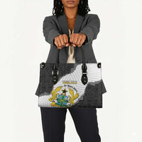 Custom Ghana Football Leather Bag 2026 Go Black Stars Black Adinkra Pattern - Wonder Print Shop