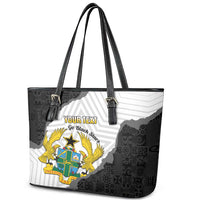 Custom Ghana Football Leather Tote Bag 2026 Go Black Stars Black Adinkra Pattern - Wonder Print Shop