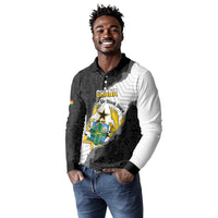 Custom Ghana Football Long Sleeve Polo Shirt 2026 Go Black Stars Black Adinkra Pattern - Wonder Print Shop