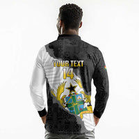 Custom Ghana Football Long Sleeve Polo Shirt 2026 Go Black Stars Black Adinkra Pattern - Wonder Print Shop