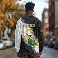 Custom Ghana Football Long Sleeve Shirt 2026 Go Black Stars Black Adinkra Pattern - Wonder Print Shop