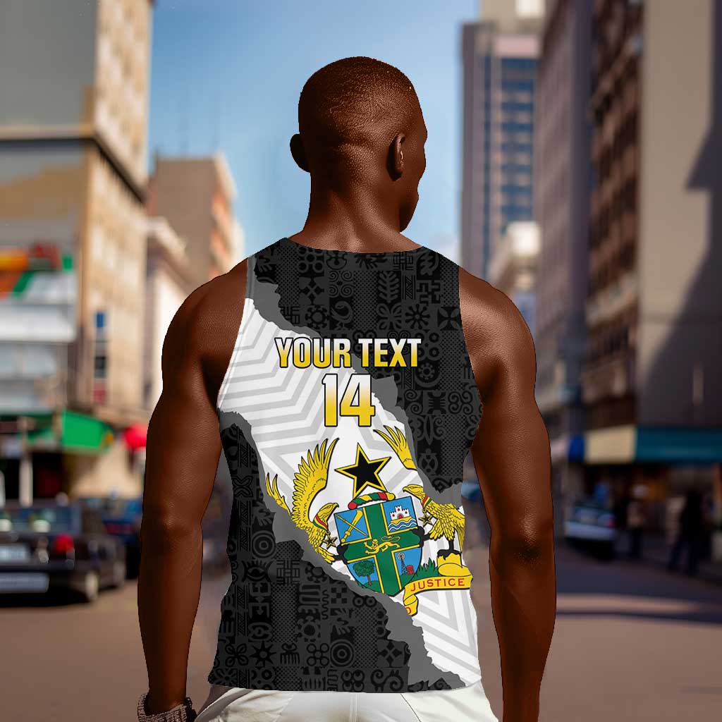 Custom Ghana Football Men Tank Top 2026 Go Black Stars Black Adinkra Pattern - Wonder Print Shop