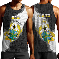 Custom Ghana Football Men Tank Top 2026 Go Black Stars Black Adinkra Pattern - Wonder Print Shop