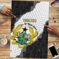 Custom Ghana Football Puzzle 2026 Go Black Stars Black Adinkra Pattern - Wonder Print Shop