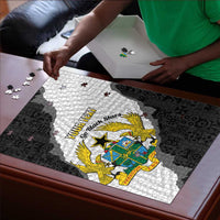 Custom Ghana Football Puzzle 2026 Go Black Stars Black Adinkra Pattern - Wonder Print Shop