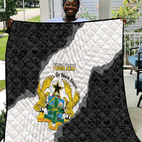 Custom Ghana Football Quilt 2026 Go Black Stars Black Adinkra Pattern - Wonder Print Shop