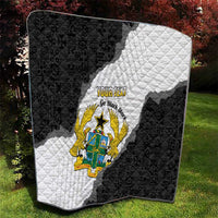 Custom Ghana Football Quilt 2026 Go Black Stars Black Adinkra Pattern - Wonder Print Shop