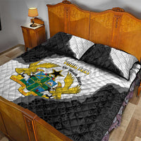 Custom Ghana Football Quilt Bed Set 2026 Go Black Stars Black Adinkra Pattern - Wonder Print Shop