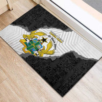 Custom Ghana Football Rubber Doormat 2026 Go Black Stars Black Adinkra Pattern - Wonder Print Shop