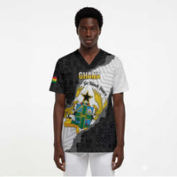 Custom Ghana Football Scrub Top 2026 Go Black Stars Black Adinkra Pattern - Wonder Print Shop