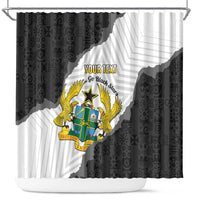Custom Ghana Football Shower Curtain 2026 Go Black Stars Black Adinkra Pattern - Wonder Print Shop