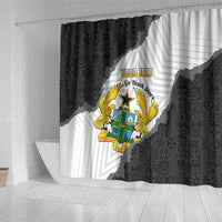 Custom Ghana Football Shower Curtain 2026 Go Black Stars Black Adinkra Pattern - Wonder Print Shop