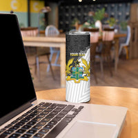 Custom Ghana Football Skinny Tumbler 2026 Go Black Stars Black Adinkra Pattern - Wonder Print Shop