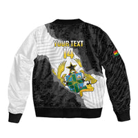 Custom Ghana Football Sleeve Zip Bomber Jacket 2026 Go Black Stars Black Adinkra Pattern - Wonder Print Shop