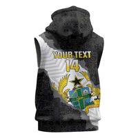 Custom Ghana Football Sleeveless Hoodie 2026 Go Black Stars Black Adinkra Pattern - Wonder Print Shop