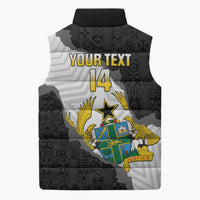 Custom Ghana Football Sleeveless Puffer Jacket 2026 Go Black Stars Black Adinkra Pattern - Wonder Print Shop