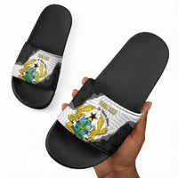 Custom Ghana Football Slide Sandals 2026 Go Black Stars Black Adinkra Pattern - Wonder Print Shop