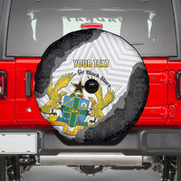 Custom Ghana Football Spare Tire Cover 2026 Go Black Stars Black Adinkra Pattern - Wonder Print Shop