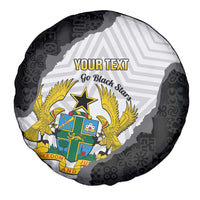Custom Ghana Football Spare Tire Cover 2026 Go Black Stars Black Adinkra Pattern - Wonder Print Shop