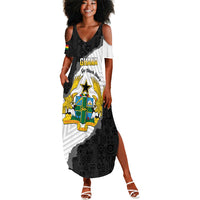 Custom Ghana Football Summer Maxi Dress 2026 Go Black Stars Black Adinkra Pattern LT14