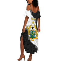Custom Ghana Football Summer Maxi Dress 2026 Go Black Stars Black Adinkra Pattern LT14
