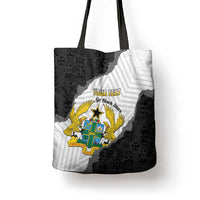 Custom Ghana Football Tote Bag 2026 Go Black Stars Black Adinkra Pattern - Wonder Print Shop