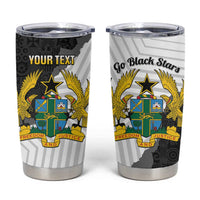 Custom Ghana Football Tumbler Cup 2026 Go Black Stars Black Adinkra Pattern - Wonder Print Shop