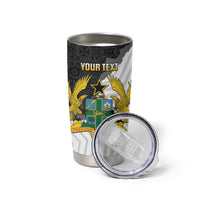 Custom Ghana Football Tumbler Cup 2026 Go Black Stars Black Adinkra Pattern - Wonder Print Shop