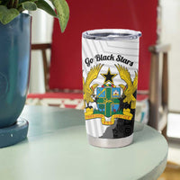 Custom Ghana Football Tumbler Cup 2026 Go Black Stars Black Adinkra Pattern - Wonder Print Shop
