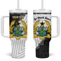Custom Ghana Football Tumbler With Handle 2026 Go Black Stars Black Adinkra Pattern - Wonder Print Shop