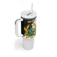 Custom Ghana Football Tumbler With Handle 2026 Go Black Stars Black Adinkra Pattern - Wonder Print Shop
