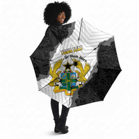 Custom Ghana Football Umbrella 2026 Go Black Stars Black Adinkra Pattern - Wonder Print Shop