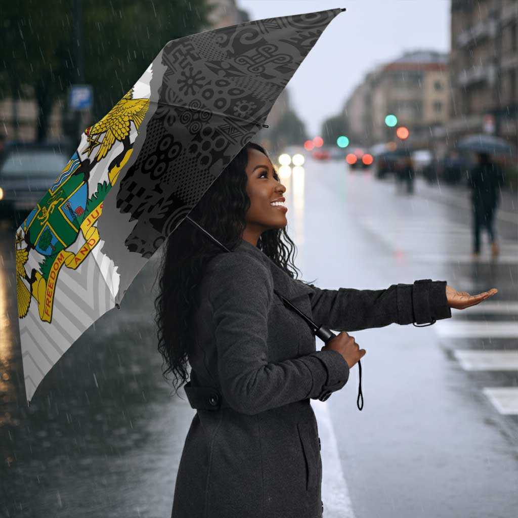 Custom Ghana Football Umbrella 2026 Go Black Stars Black Adinkra Pattern - Wonder Print Shop