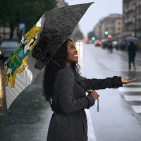 Custom Ghana Football Umbrella 2026 Go Black Stars Black Adinkra Pattern - Wonder Print Shop